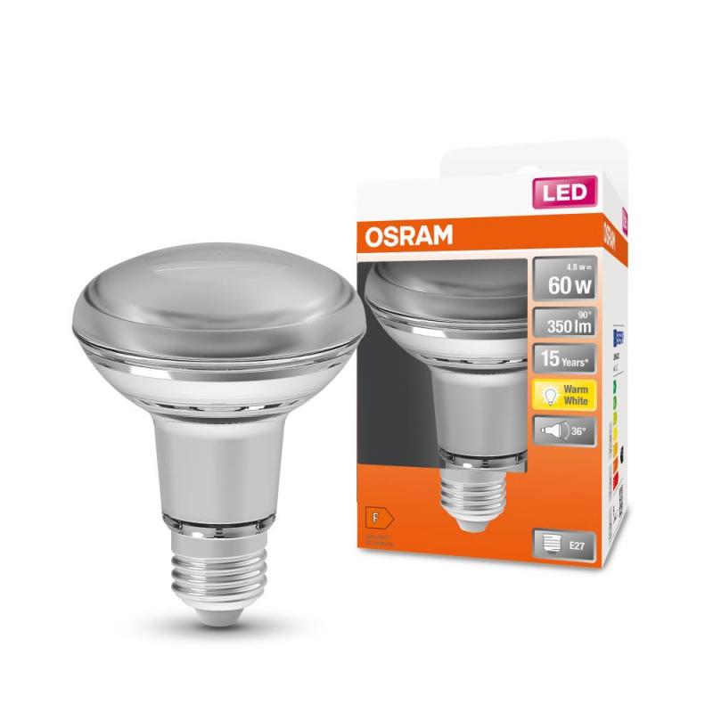 OSRAM E27 LED STAR R80 Strahler 36° 4,3W wie 60W warmweißes gerichtetes Licht